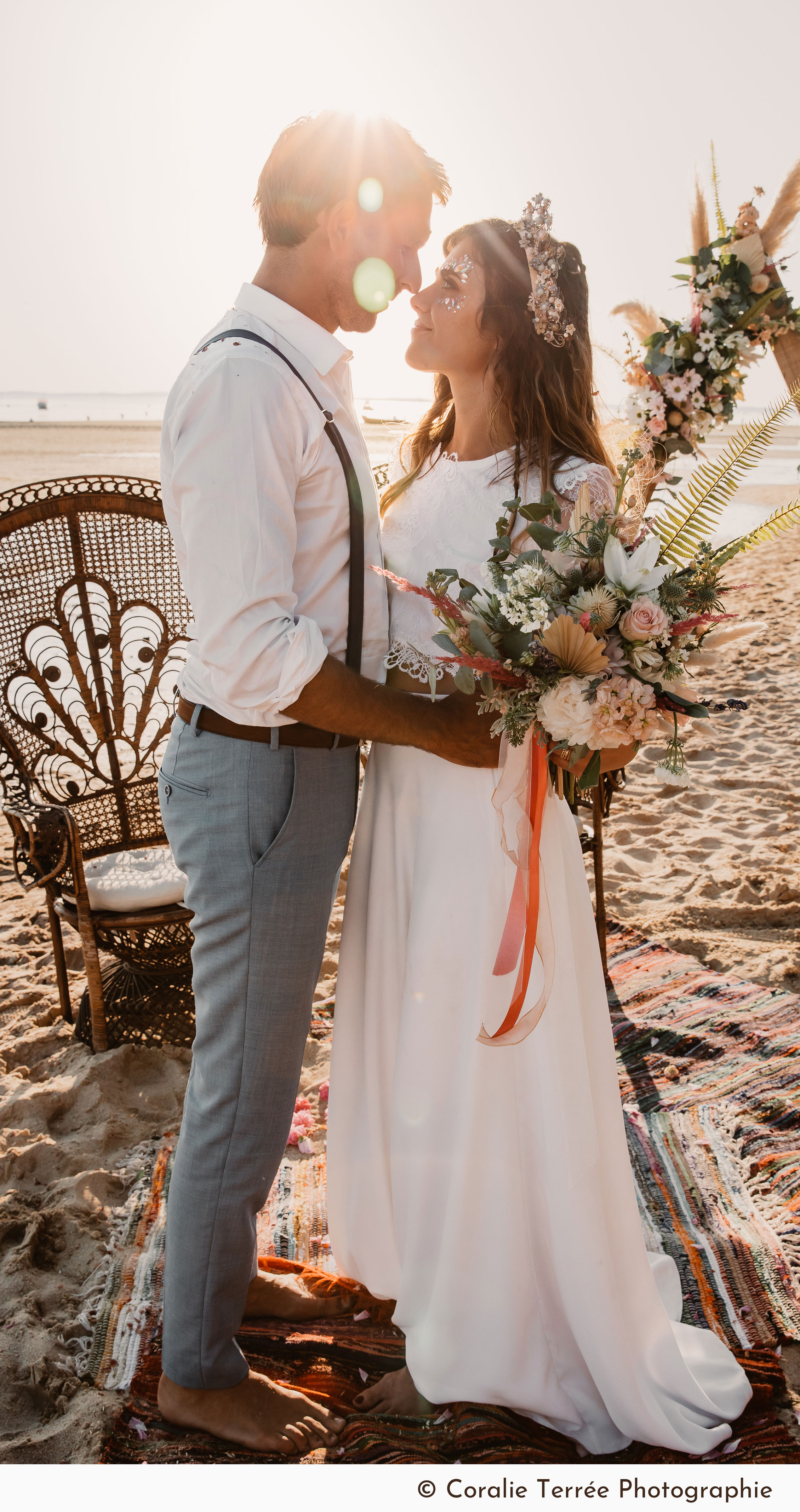 Mariage bohème sur la plage